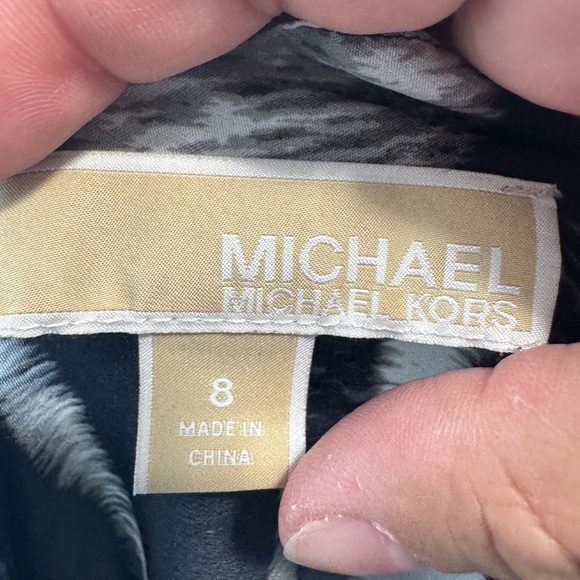 Michael Kors Printed Long Sleeve Blouse Black - Picture 5 of 10